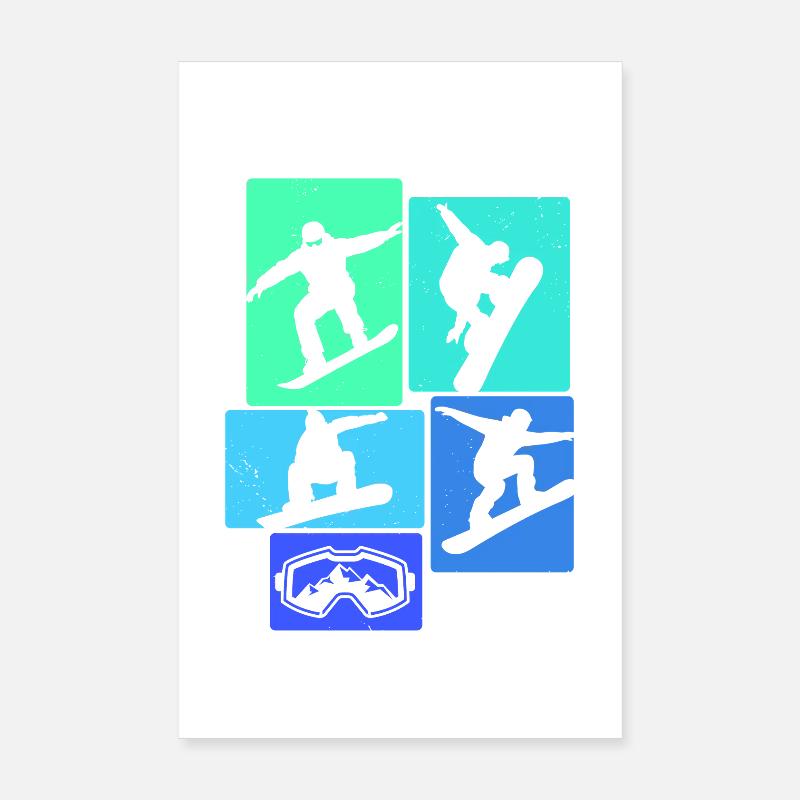 Snowboarden Retro Snowboard Snowboarding Snowboard Poster 20 x 30 cm
