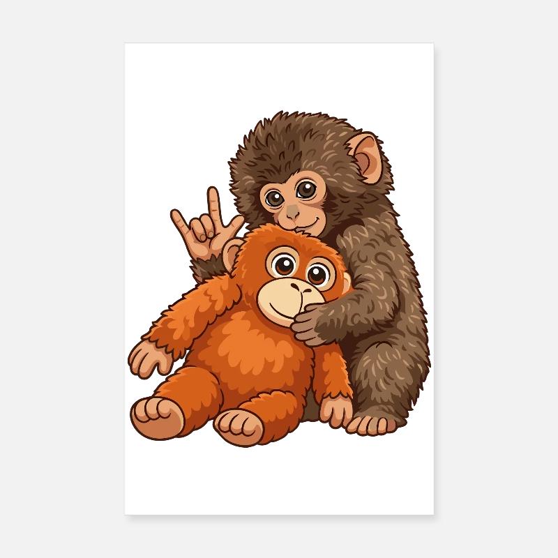 Cadeau mignon Singe Punch Monkey Poster 20 x 30 cm