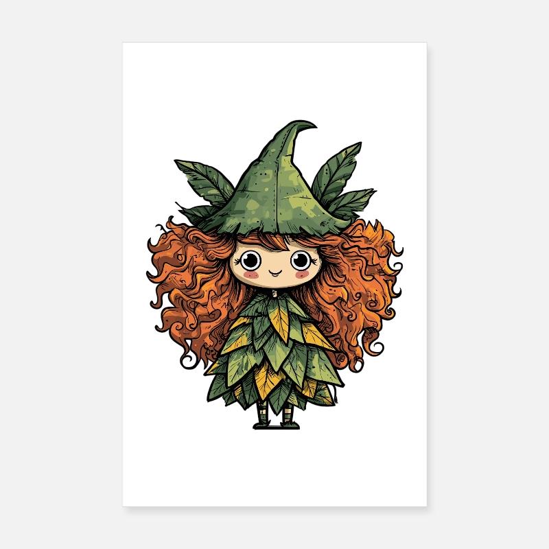 Waldfee Blattkleid Poster 20x30 cm