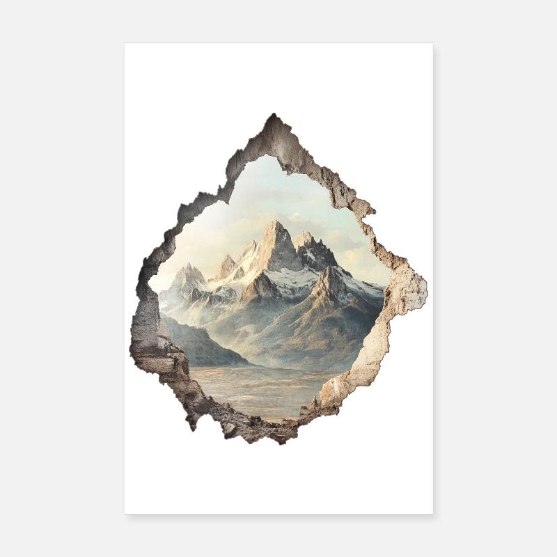 Montagnes Montagnes Randonnée Poster 20 x 30 cm