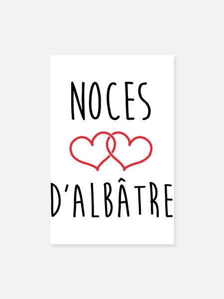 Alabaster-Hochzeit 75 Jahre Ehe - Poster 20x30 cm - Weiß - Vorne