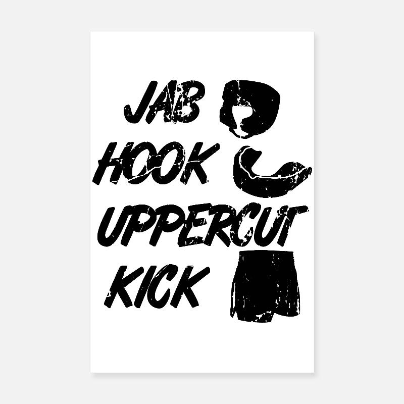 Kickboxer Techniken Poster 20x30 cm