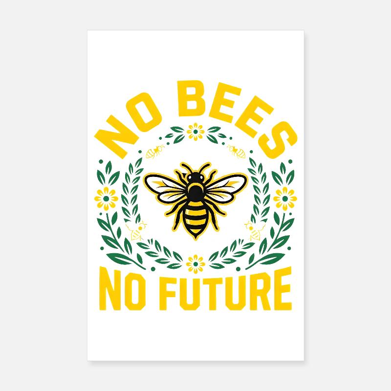 Save the Bees - Retro Environmental Statement Poster 8" x 12" (20x30 cm)
