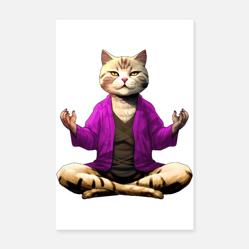 Katze Yogi Poster 20x30 cm