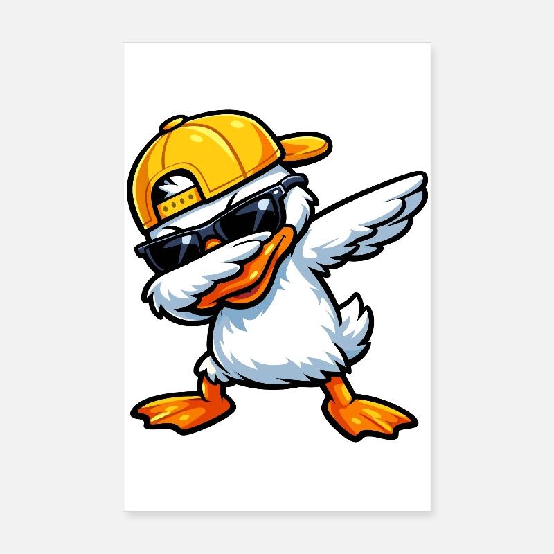 Dabbing Duck Poster 20x30 cm