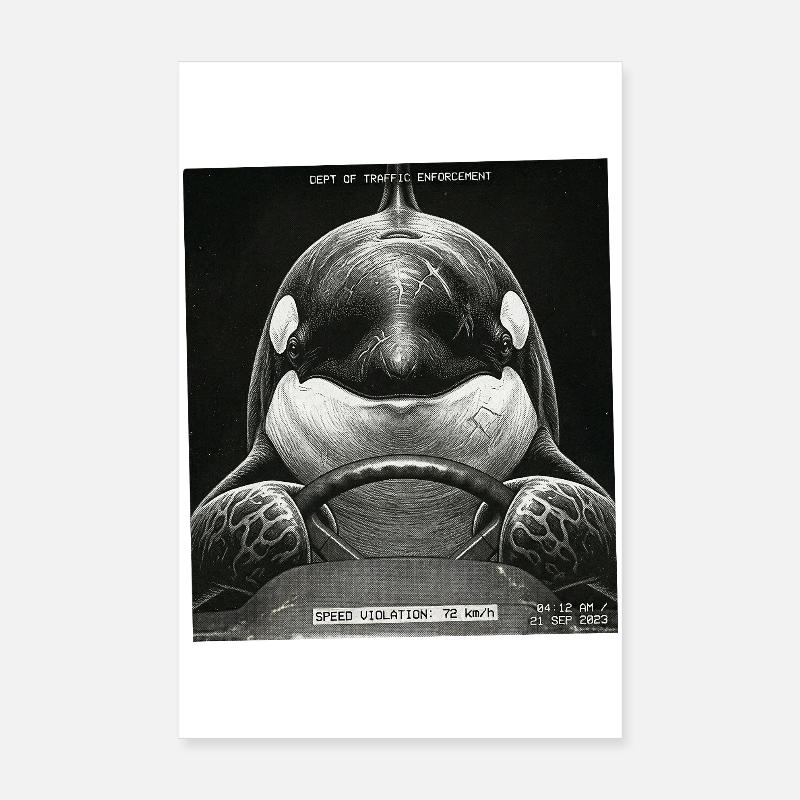 Fish Flashed Poster 8" x 12" (20x30 cm)