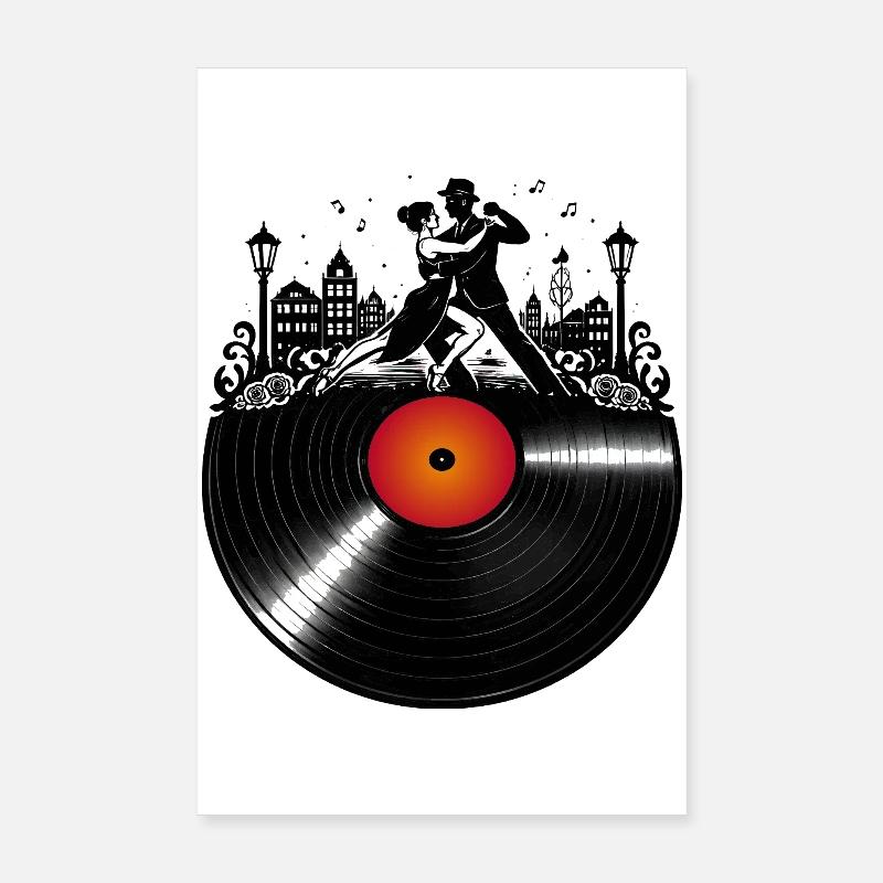 Tango Vinyl Dance Music Rétro Design Poster 20 x 30 cm