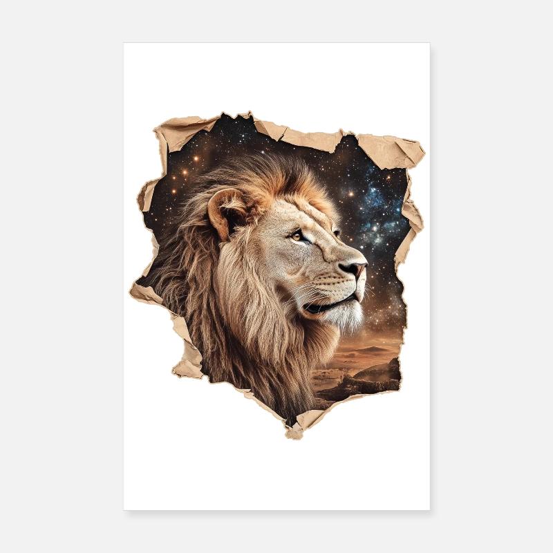 Löwe Sternenhimmel Poster 20x30 cm