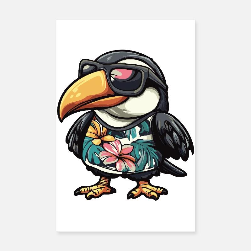 Tukan Vogel Comic Urlaub Poster 20x30 cm