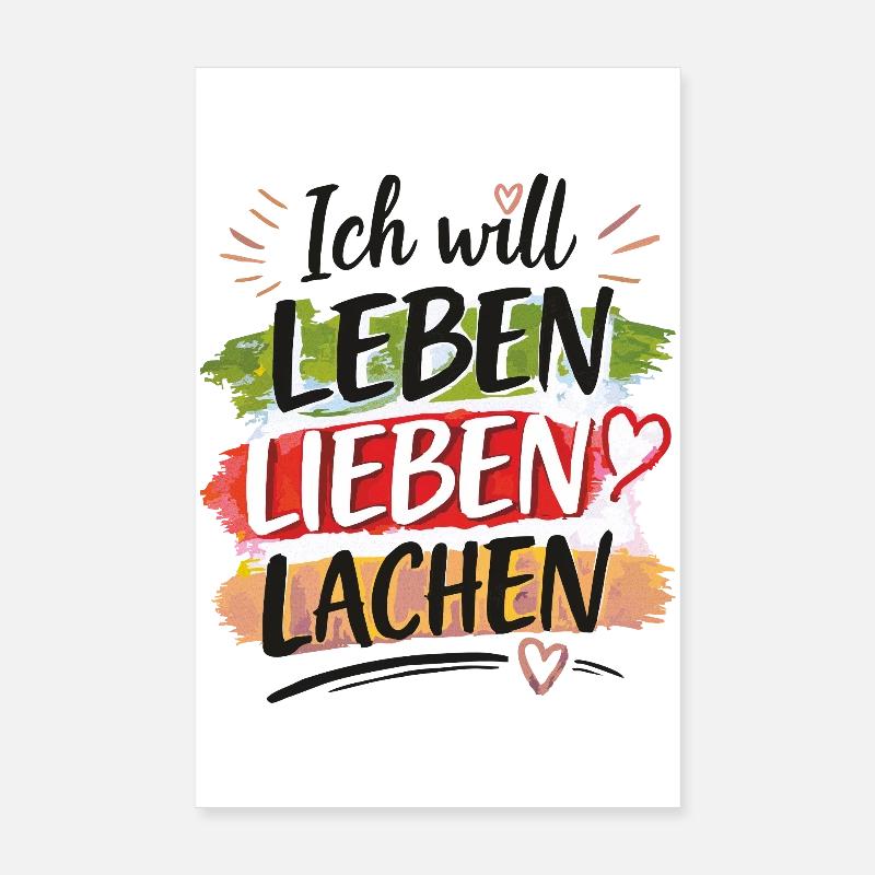 Leben Lieben Lachen Poster 20x30 cm