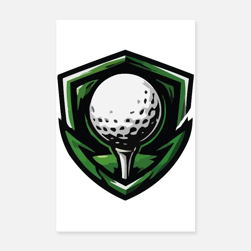 Shield Golf Ball Emblem Poster 8" x 12" (20x30 cm)