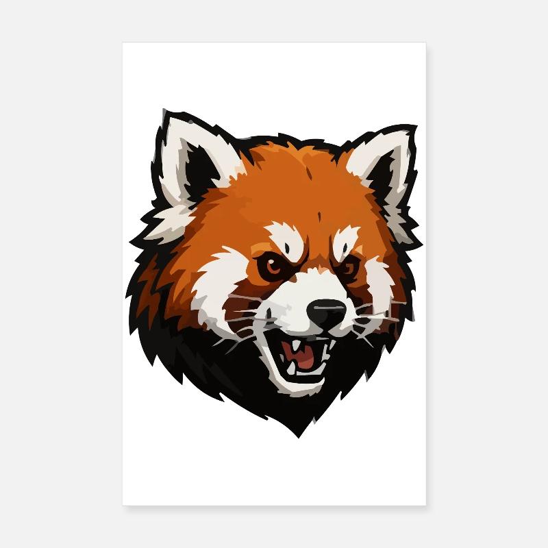 Aggressive Fox Poster 8" x 12" (20x30 cm)