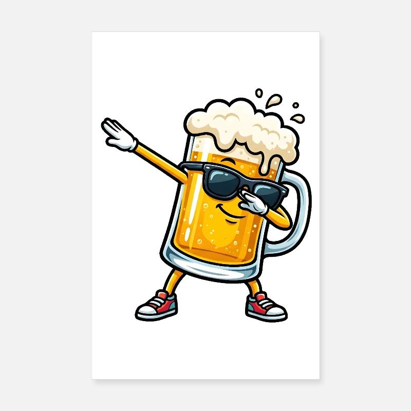Dabbing Beer Mug Poster 8" x 12" (20x30 cm)