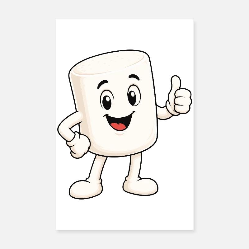 Sweet marshmallow with thumbs up Poster 8" x 12" (20x30 cm)