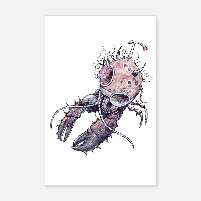 Homard spatial pastel Poster 20 x 30 cm