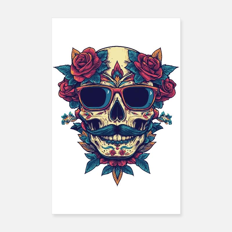 Skelett Bunt Poster 20x30 cm