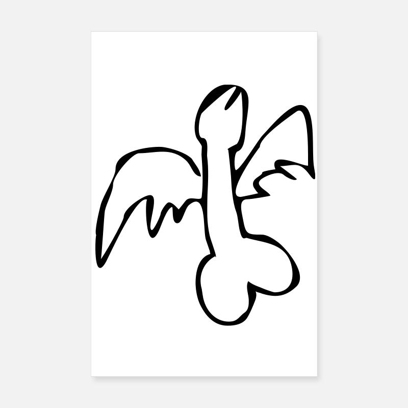 flying flying penis cock exit-shirt Poster 8" x 12" (20x30 cm)