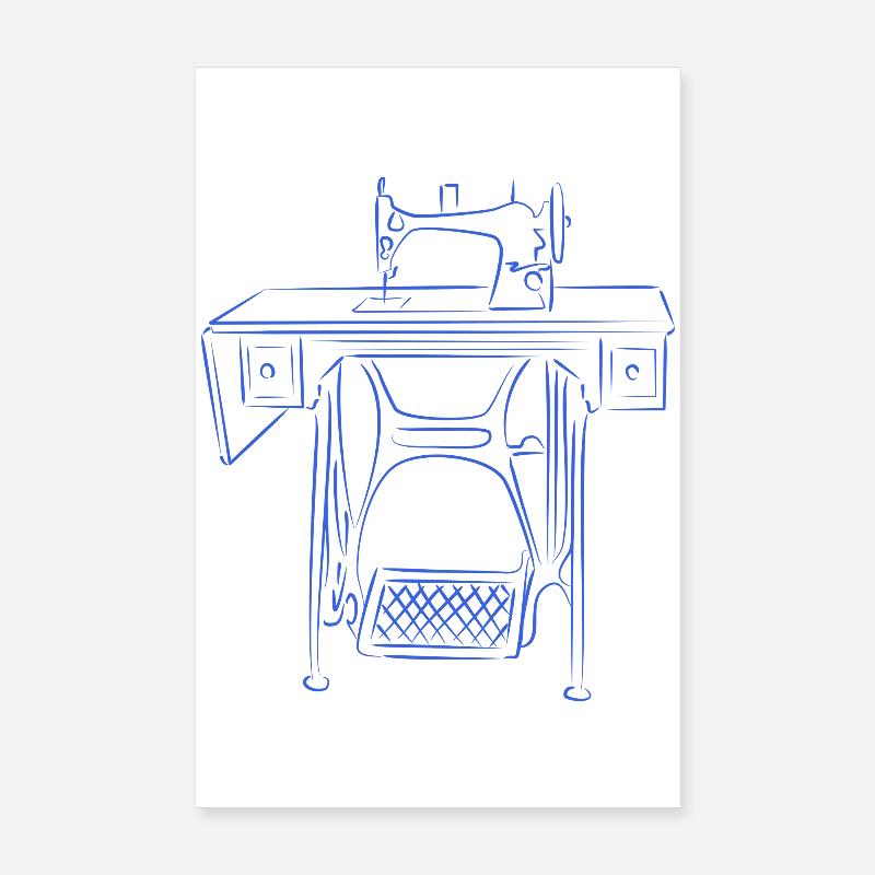 machine à coudre - Poster 20 x 30 cm - blanc