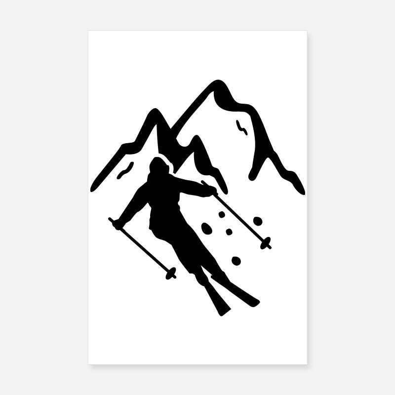 skiing Poster 8" x 12" (20x30 cm)