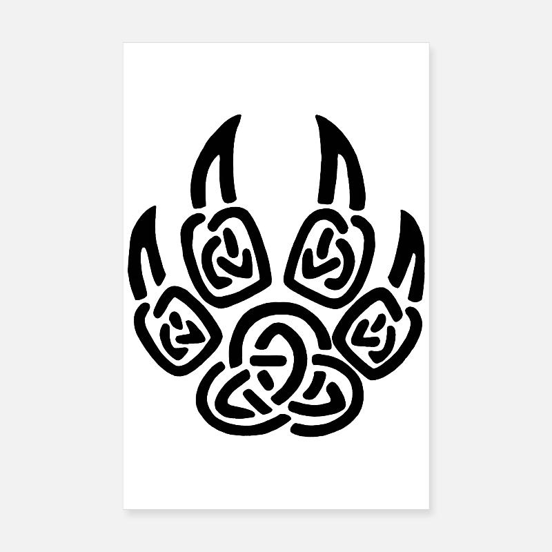 Black viking wolf claws Poster 8" x 12" (20x30 cm)