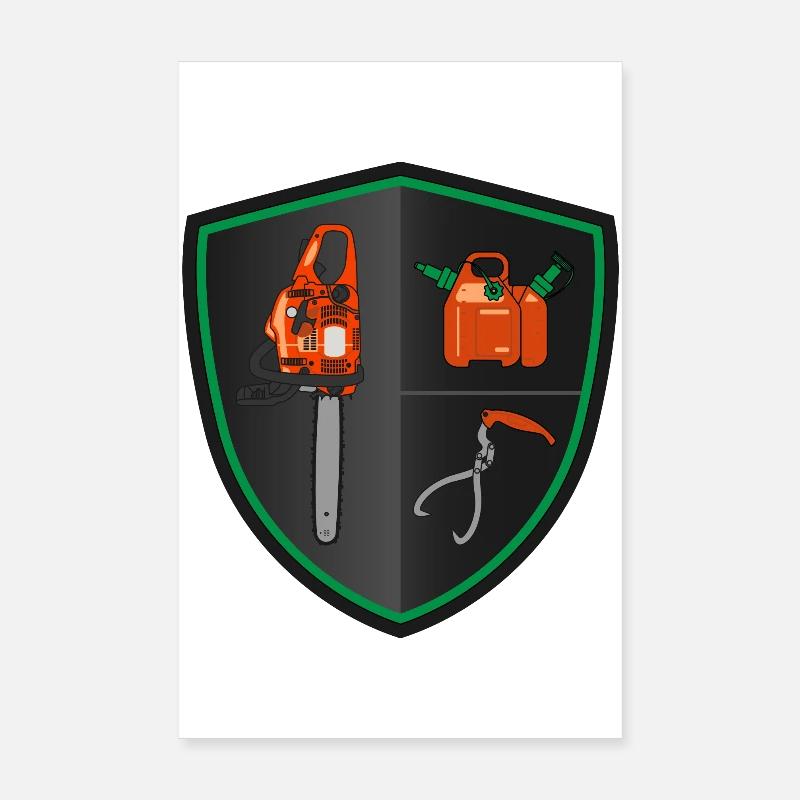 Heraldic shield - Chainsaw Poster 8" x 12" (20x30 cm)
