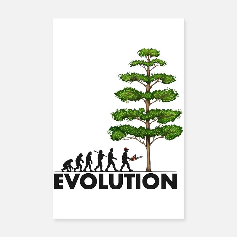 Tronçonneuse Evolution Grey Big Tree Poster 20 x 30 cm