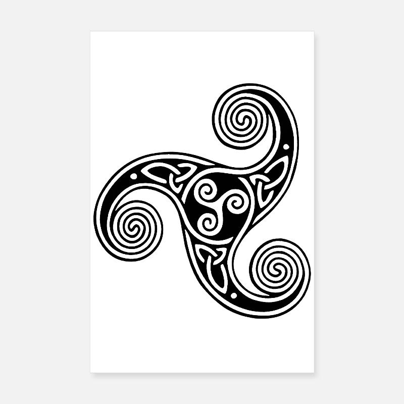 symbole tribal celte noir - Poster 20 x 30 cm - blanc