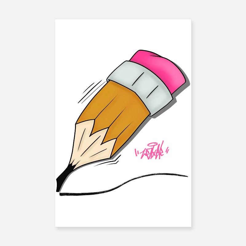 Buntstift Doodle Stil Poster 20x30 cm