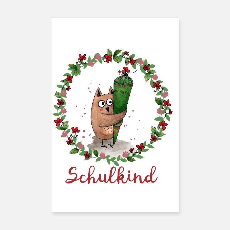 Schoolchild owl Poster 8" x 12" (20x30 cm)