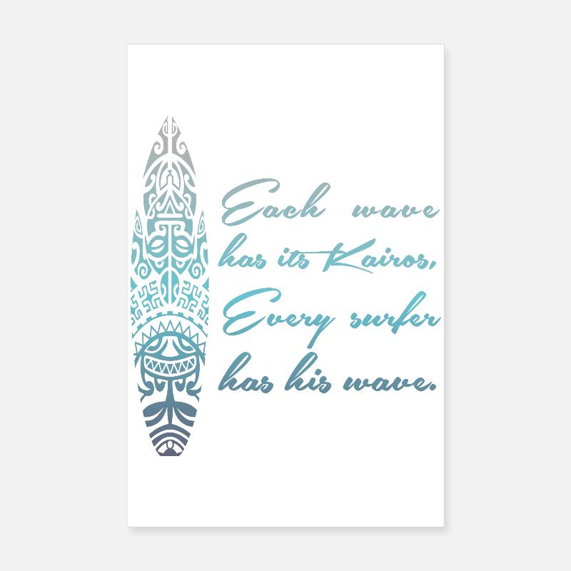 SURF, MAORI, SURFING, SURFER Poster 8" x 12" (20x30 cm)