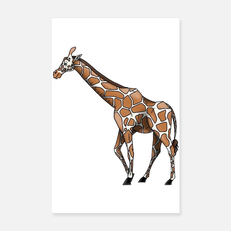 Giraffe - Poster 20x30 cm - Weiß