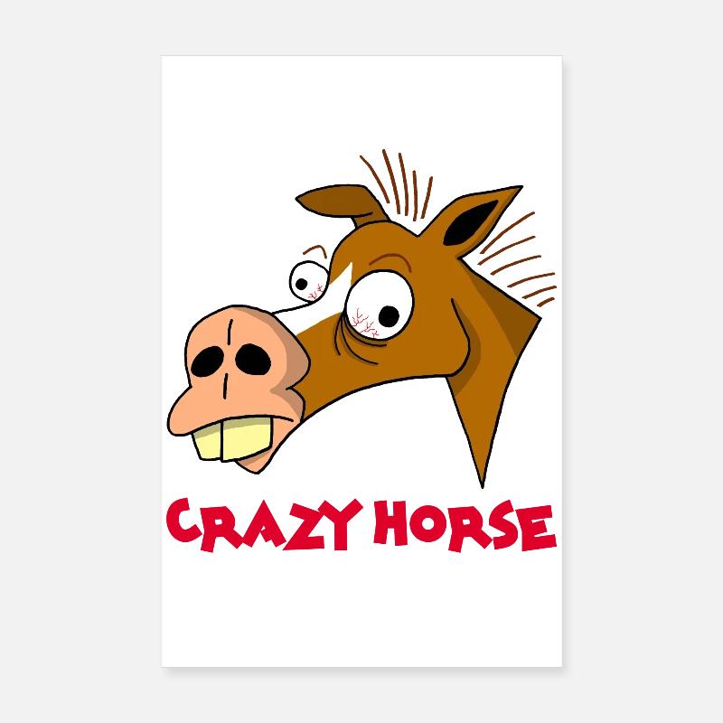 Cheval fou Poster 20 x 30 cm