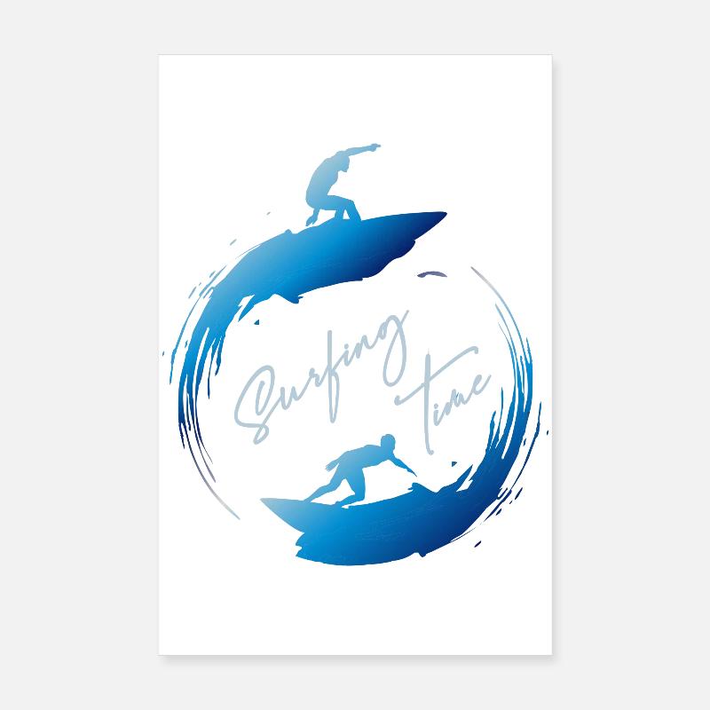 Surf, temps de surf Poster 20 x 30 cm