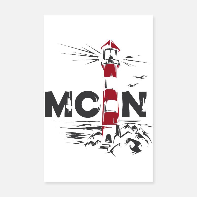moin Leuchtturm Möwen Ostsee Nordsee Meer See Poster 20x30 cm