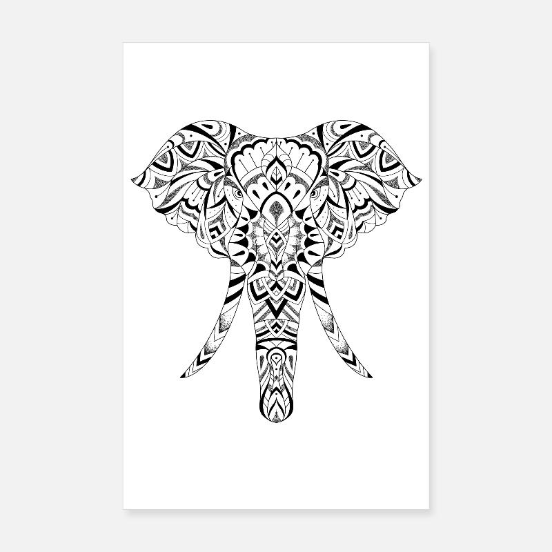 Éléphant graphique Poster 20 x 30 cm