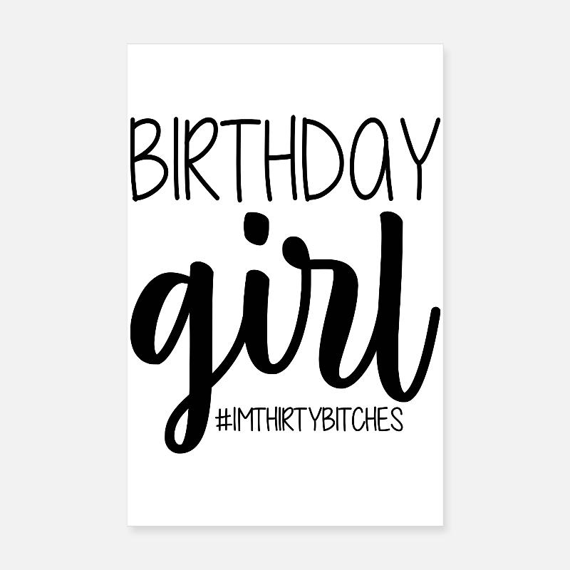 Fille d’anniversaire - Poster 20 x 30 cm - blanc