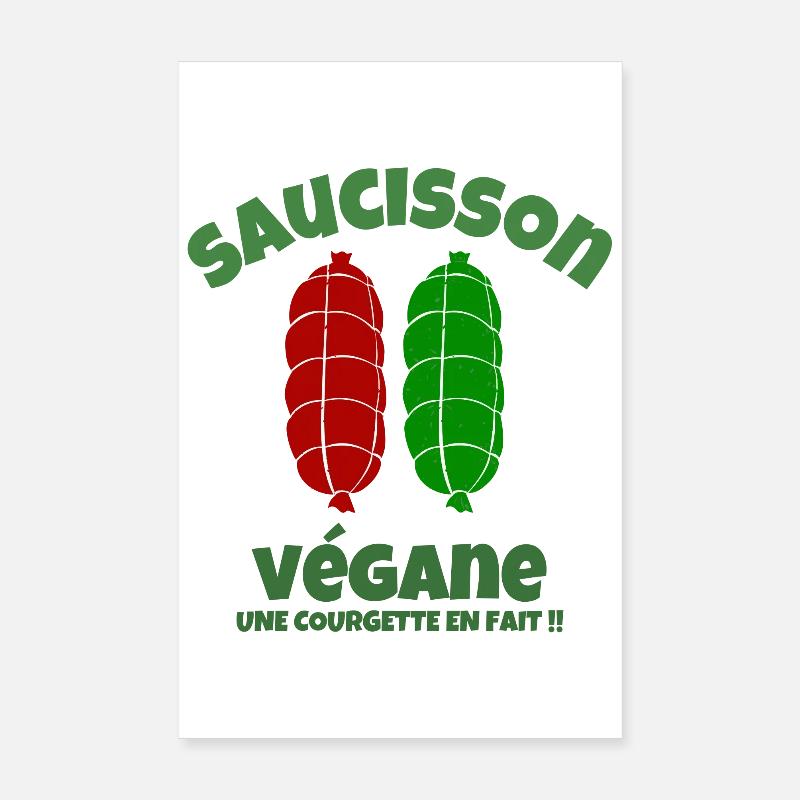 saucisson, végane, boucher, boucher humour Poster 20 x 30 cm