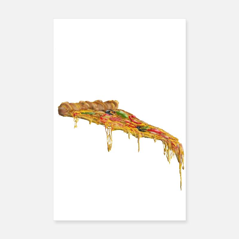 Tranche de pizza au fromage et braise Poster 20 x 30 cm
