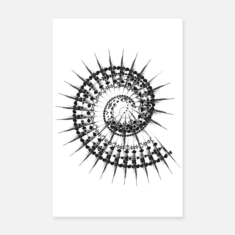 Shell shape snail in black and white Poster 8" x 12" (20x30 cm)