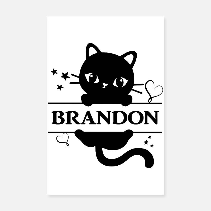 Brandon Cat T-Shirt Katze Geschenkidee Katze Poster 20x30 cm