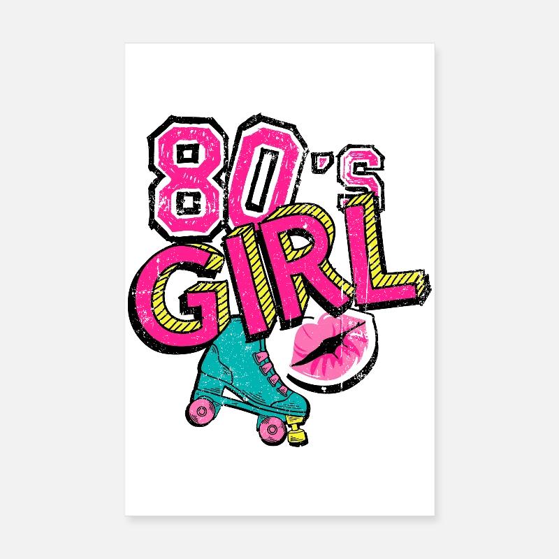 80s Girl Roller Skate Poster 8" x 12" (20x30 cm)