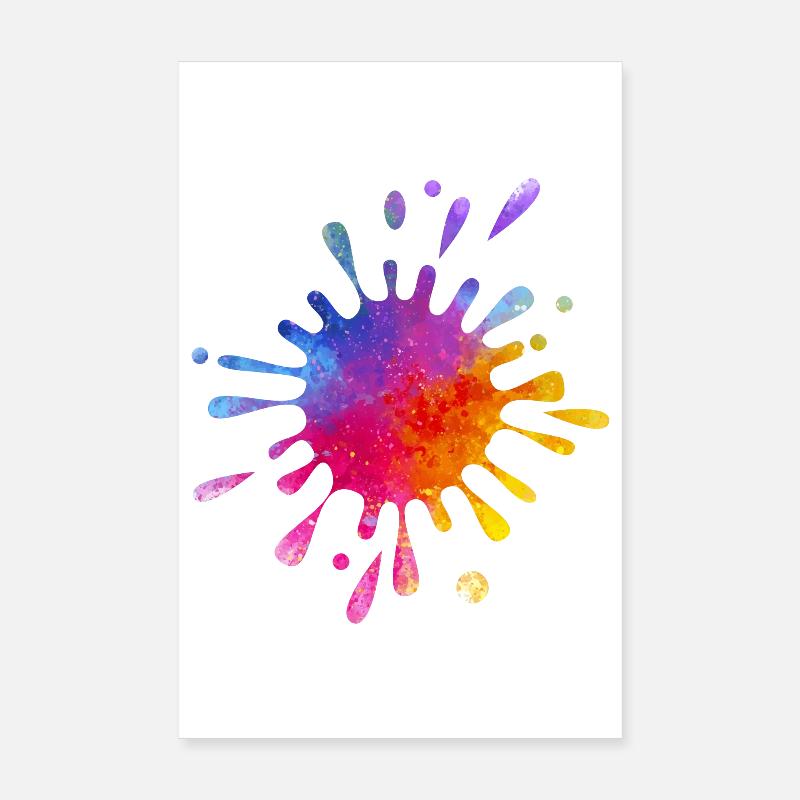Éclaboussure de couleur colorée - Aquarelle dégradée Poster 20 x 30 cm