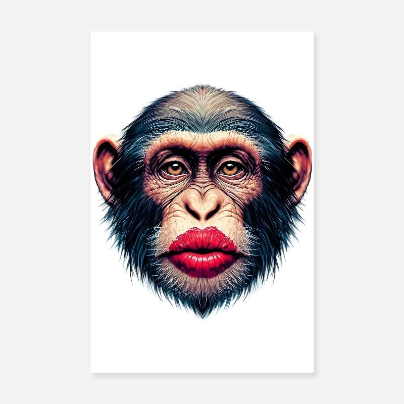 Affen-Kuss Poster 20x30 cm