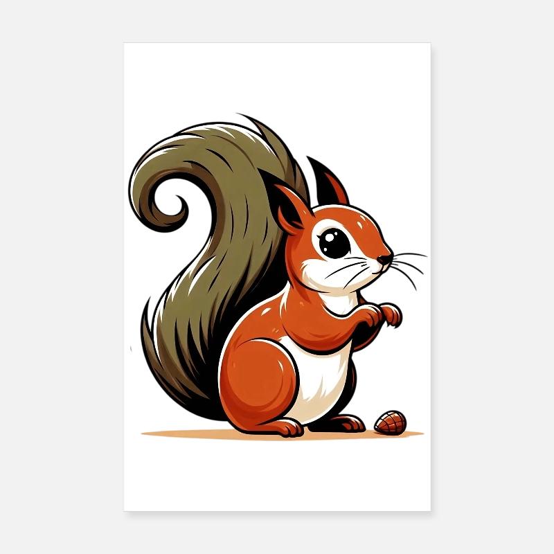 Écureuil Poster 20 x 30 cm
