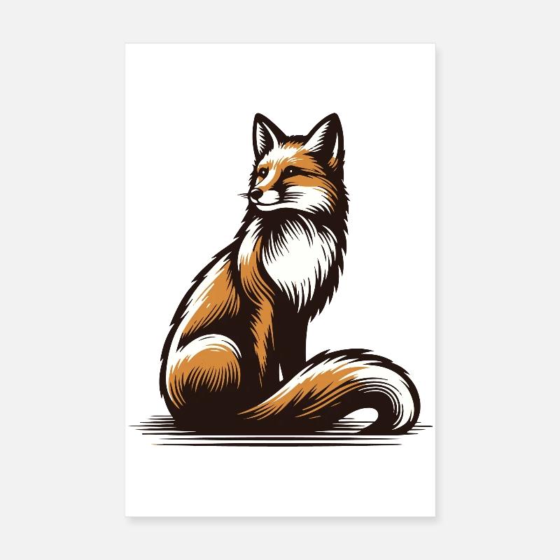 Fox - Poster 20x30 cm - Weiß
