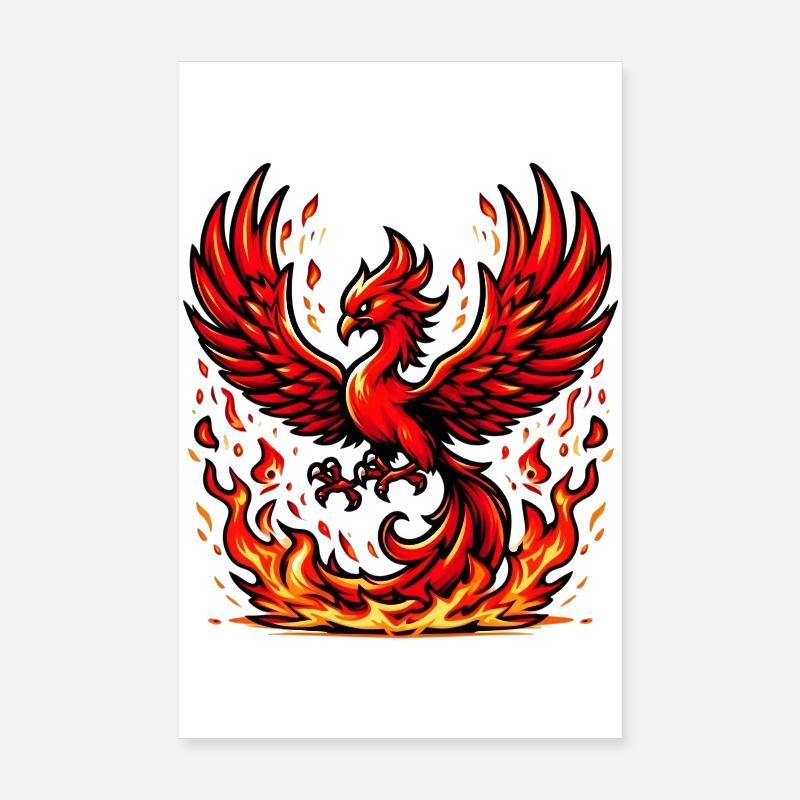 Phénix rouge Poster 20 x 30 cm