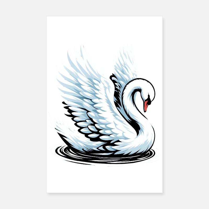 Swan Poster 8" x 12" (20x30 cm)