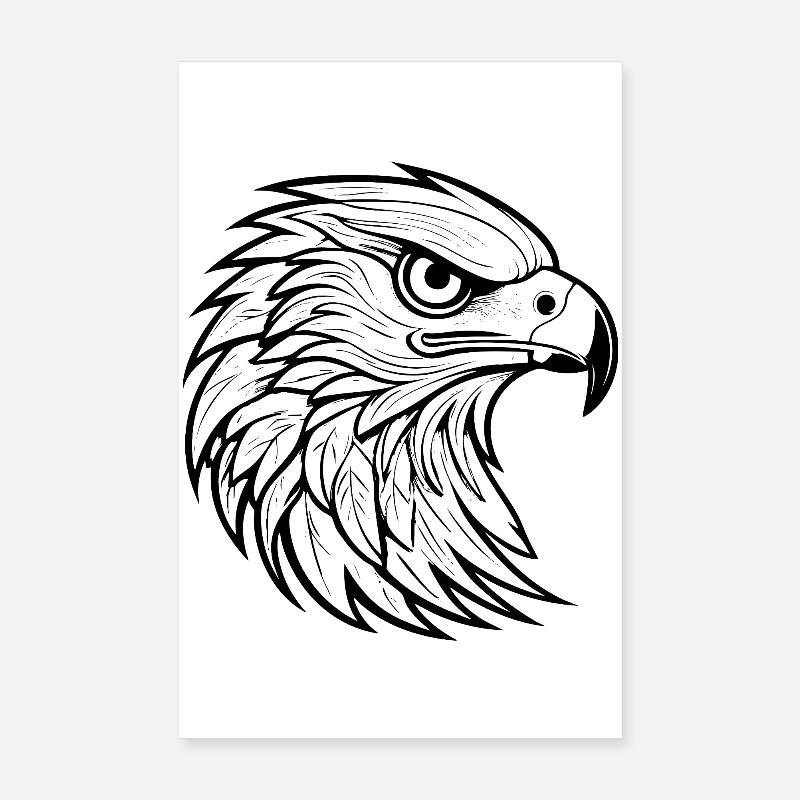 Conception stylisée de tête d’aigle Poster 20 x 30 cm