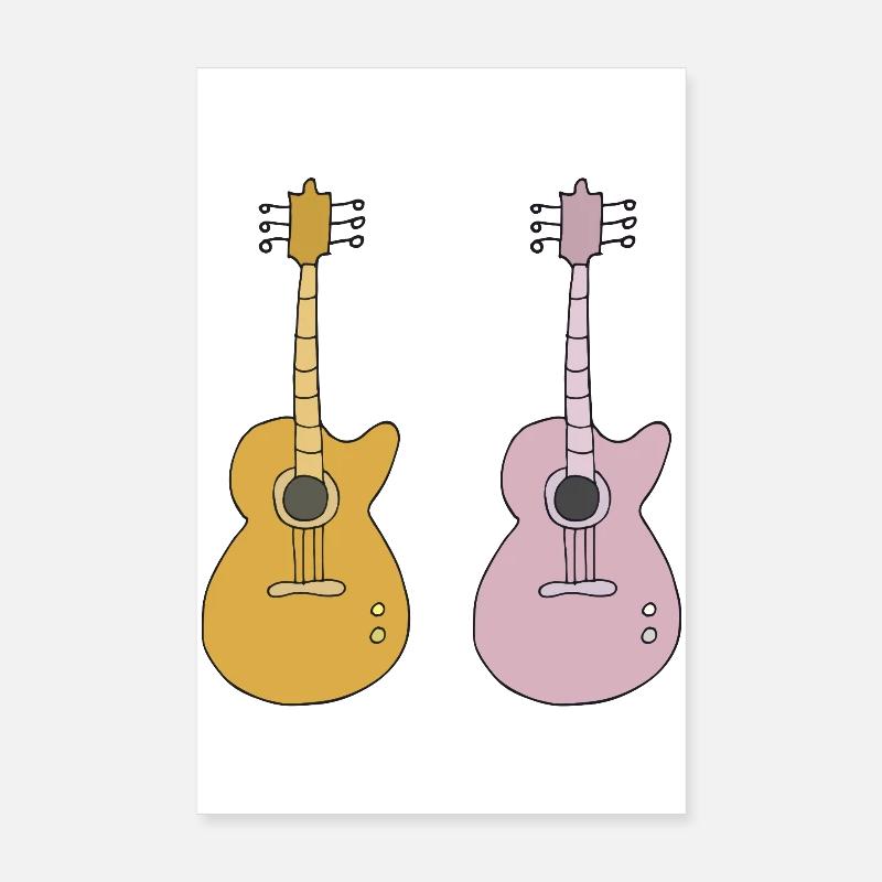 Two guitars Poster 8" x 12" (20x30 cm)