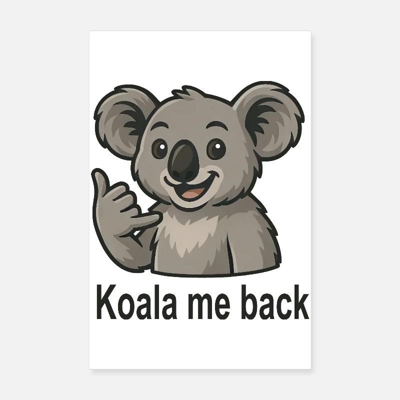 Mignon koala appel téléphonique koala disant Poster 20 x 30 cm